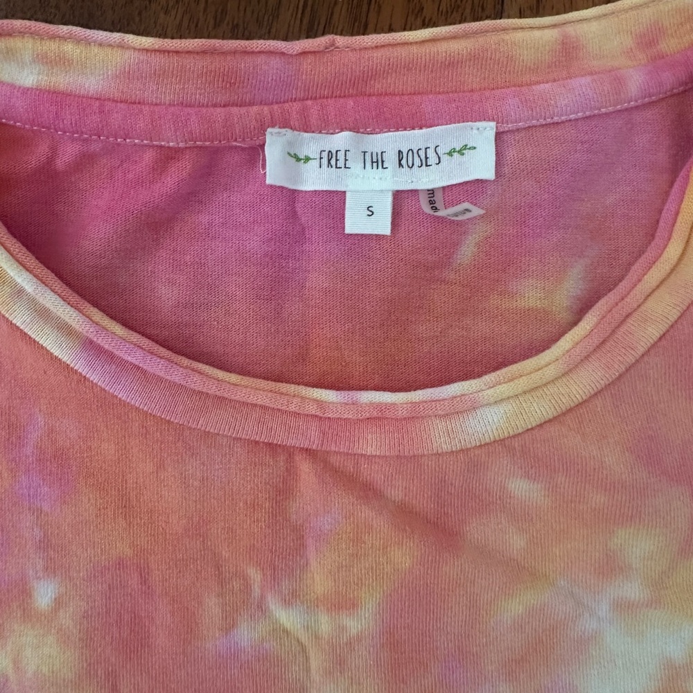 Free the Roses Women’s Tie-Dye Pajama Set - Pink and Orange - Size Small - Picture 3 of 7